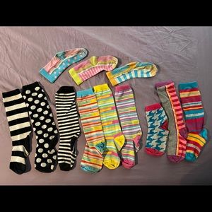 Lot of 12 Little Miss Matched socks (4 sets of 3)